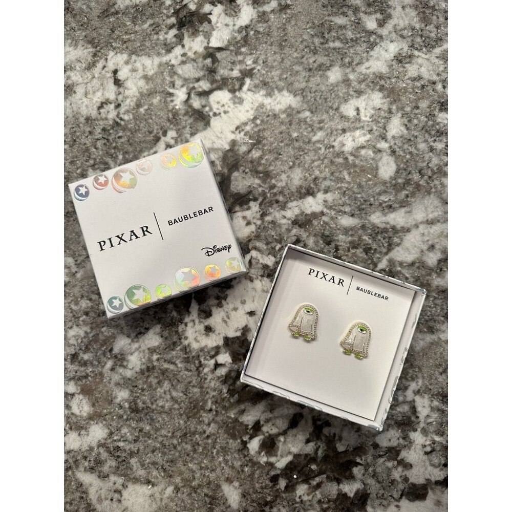 Disney BAUBLEBAR Halloween Mike Wazowski Ghost Monsters Inc Stud Earrings NEW